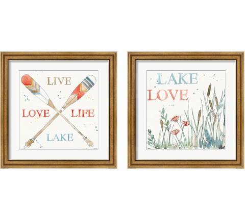 Lakehouse Red 2 Piece Framed Art Print Set by Anne Tavoletti