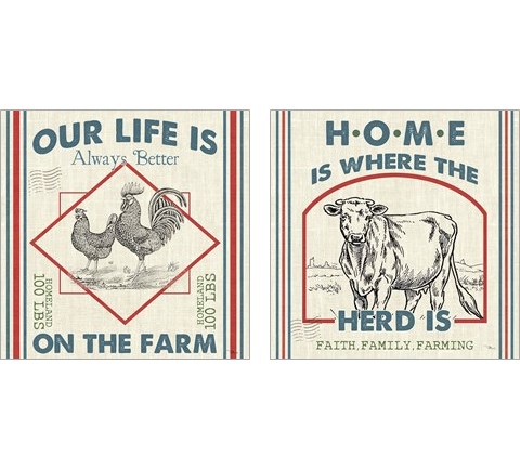 Sweet Farmhouse 2 Piece Art Print Set by Pela Studio