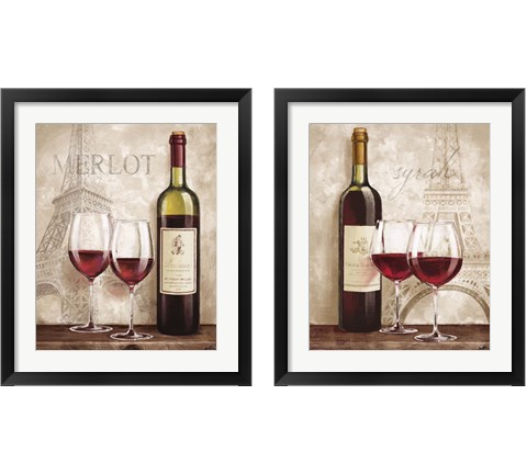 Wine in Paris 2 Piece Framed Art Print Set by Janelle Penner