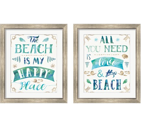 Love and the Beach 2 Piece Framed Art Print Set by Jess Aiken