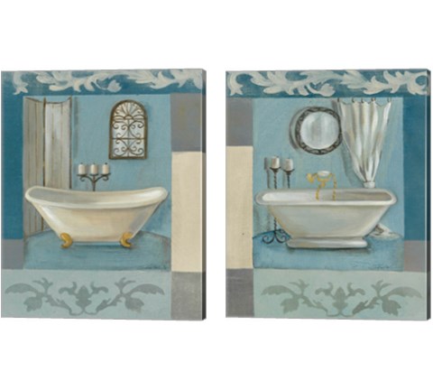 Antique Bath 2 Piece Canvas Print Set by Silvia Vassileva