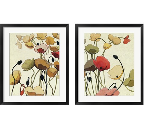 Pavots Ondule 2 Piece Framed Art Print Set by Shirley Novak