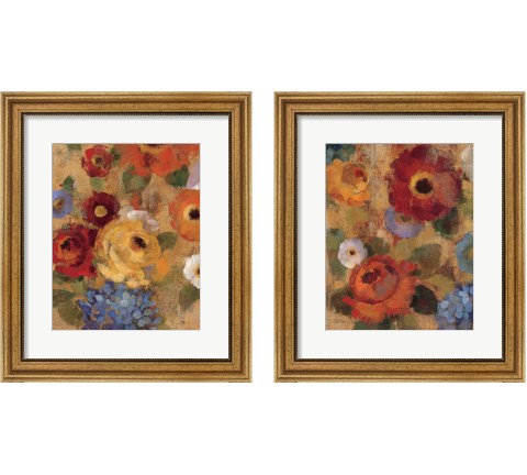 Jacquard Floral 2 Piece Framed Art Print Set by Silvia Vassileva