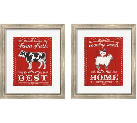 Red Farmers Market 2 Piece Framed Art Print Set by Janelle Penner