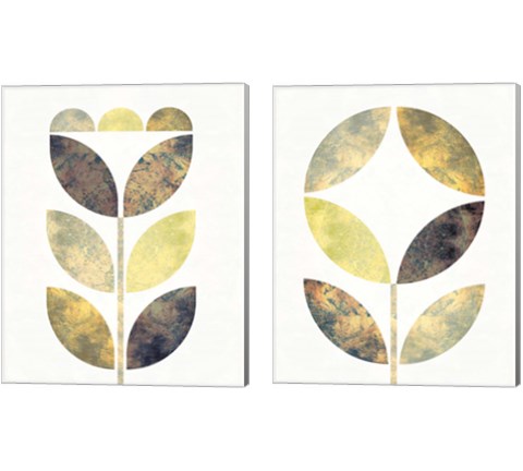 Golden Flower 2 Piece Canvas Print Set by Michael Mullan