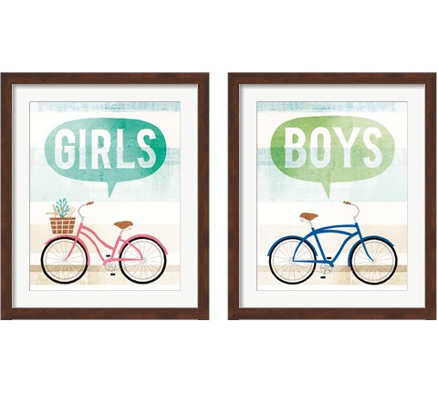 Beach Cruiser 2 Piece Framed Art Print Set by Michael Mullan