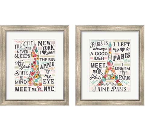 Travel Blossoms 2 Piece Framed Art Print Set by Jess Aiken