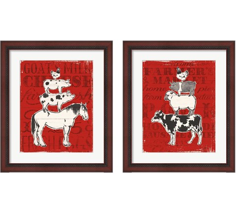 Red Farmers Market 2 Piece Framed Art Print Set by Janelle Penner