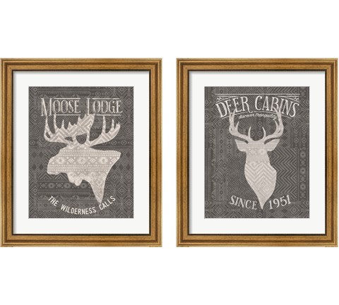 Soft Lodge Dark 2 Piece Framed Art Print Set by Janelle Penner