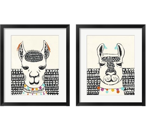 Party Llama 2 Piece Framed Art Print Set by Chariklia Zarris