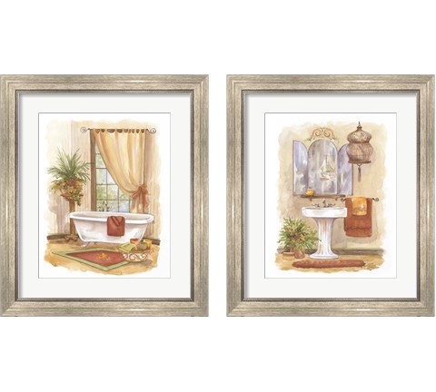 Watercolor Bath in Spice 2 Piece Framed Art Print Set by Jerianne Van Dijk