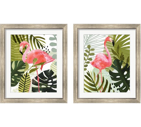 Flamingo Forest 2 Piece Framed Art Print Set by Victoria Borges