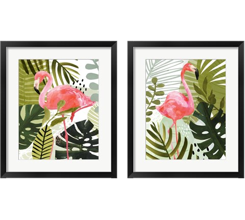 Flamingo Forest 2 Piece Framed Art Print Set by Victoria Borges