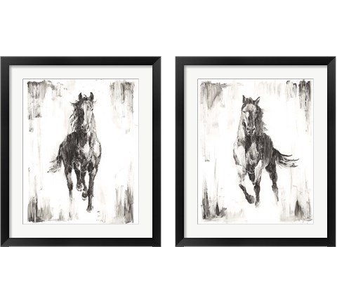 Rustic Black Stallion 2 Piece Framed Art Print Set by Ethan Harper