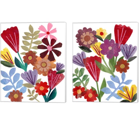 Bright Floral 2 Piece Canvas Print Set by Regina Moore