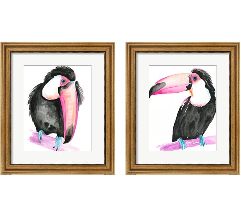 Technicolor Toucan  2 Piece Framed Art Print Set by Jennifer Parker