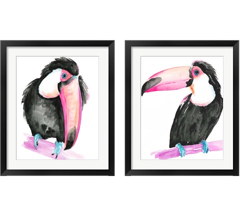 Technicolor Toucan  2 Piece Framed Art Print Set by Jennifer Parker