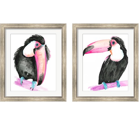 Technicolor Toucan  2 Piece Framed Art Print Set by Jennifer Parker