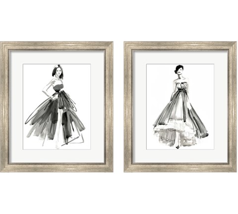 Gestural Evening Gown 2 Piece Framed Art Print Set by Jennifer Parker