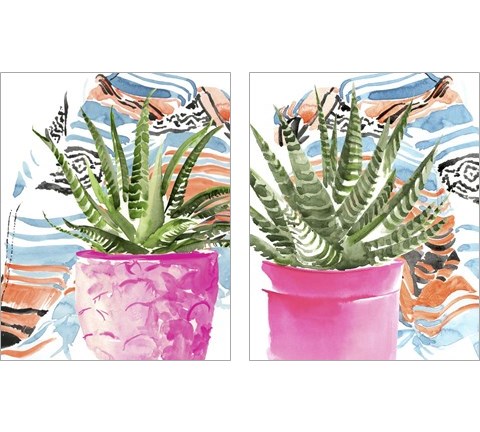 Zebra Succulent 2 Piece Art Print Set by Jennifer Parker