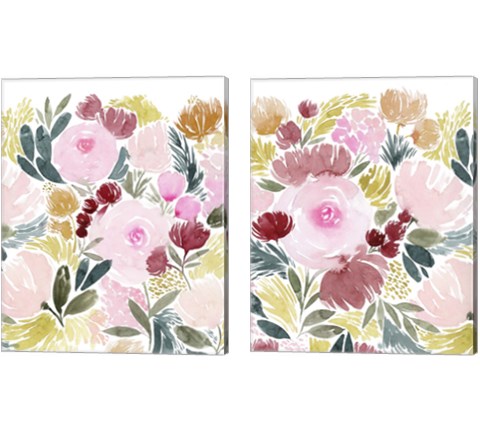 Rose Rays 2 Piece Canvas Print Set by Grace Popp