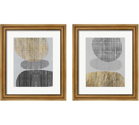 Gilded Shapes 2 Piece Framed Art Print Set by Jennifer Goldberger