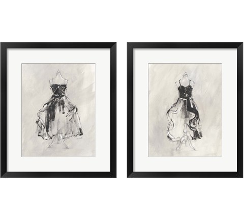 Black Evening Gown 2 Piece Framed Art Print Set by Ethan Harper