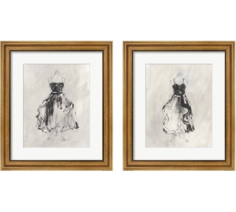 Black Evening Gown 2 Piece Framed Art Print Set by Ethan Harper