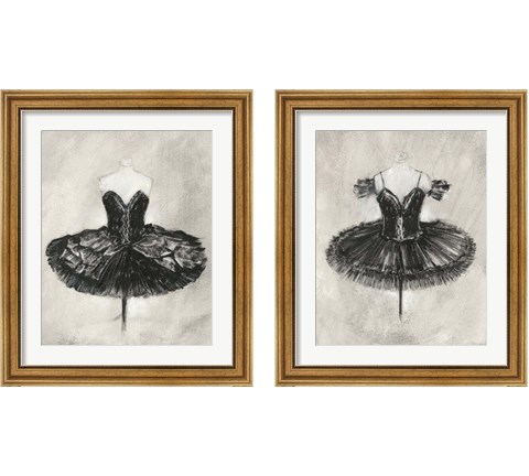 Black Ballet Dress 2 Piece Framed Art Print Set by Ethan Harper