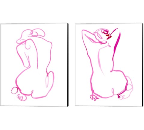 Bold Blind Contour 2 Piece Canvas Print Set by Jennifer Parker