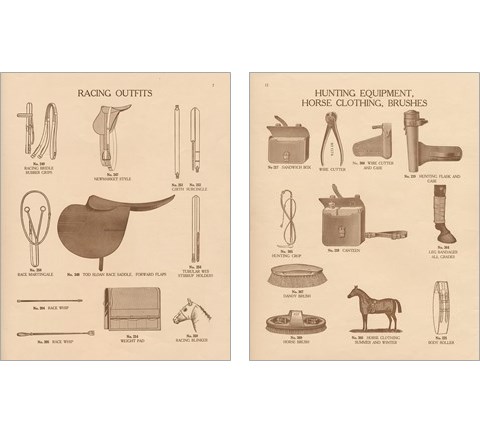 Equine Riding Gear 2 Piece Art Print Set by Wild Apple Portfolio