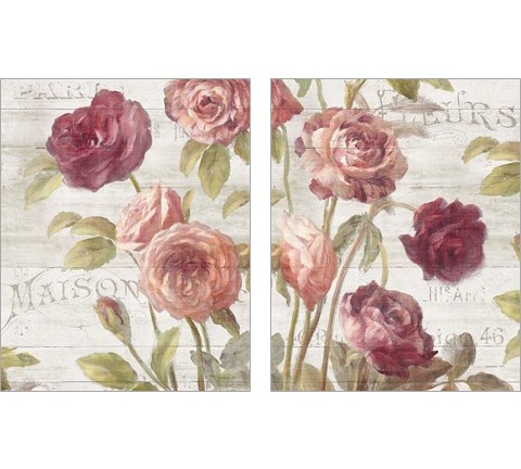 French Roses 2 Piece Art Print Set by Danhui Nai