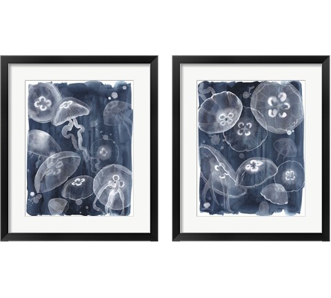 Moon Jellies 2 Piece Framed Art Print Set by Grace Popp