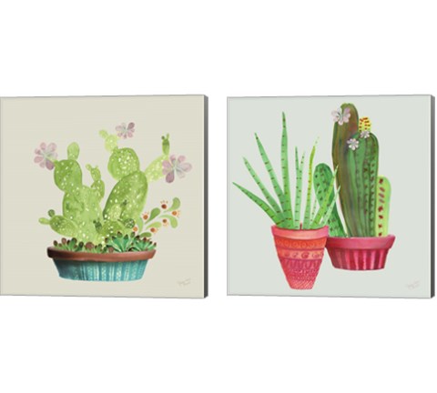 Succulent Symphony 2 Piece Canvas Print Set by Marie-Elaine Cusson