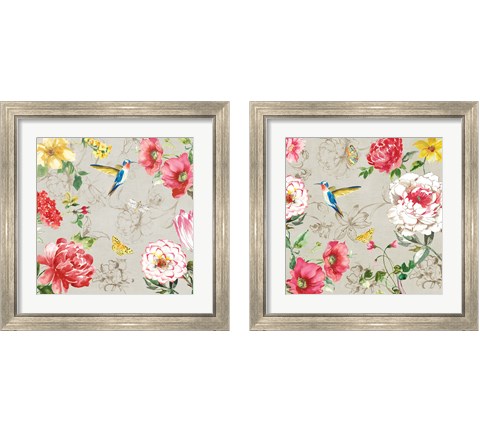 Hummingbird Botanical 2 Piece Framed Art Print Set by Asia Jensen