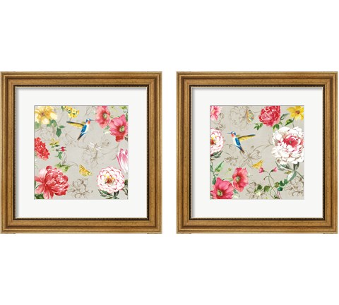 Hummingbird Botanical 2 Piece Framed Art Print Set by Asia Jensen