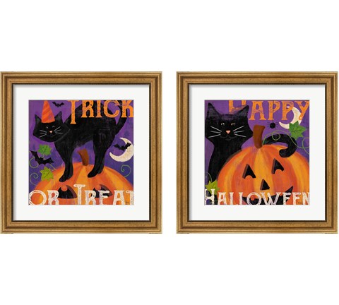 Festive Felines 2 Piece Framed Art Print Set by Veronique Charron