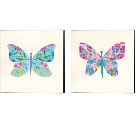 Butterfly Garden 2 Piece Canvas Print Set by Courtney Prahl