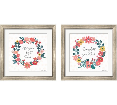 Bright Petals 2 Piece Framed Art Print Set by Farida Zaman