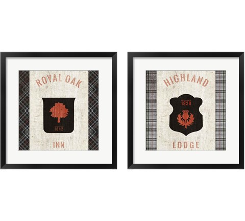 Tartan Lodge Shield 2 Piece Framed Art Print Set by Wild Apple Portfolio