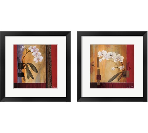 Orchid Lines 2 Piece Framed Art Print Set by Don Li-Leger