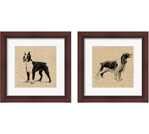 Boston Terrier & Friend 2 Piece Framed Art Print Set by Sabine Berg