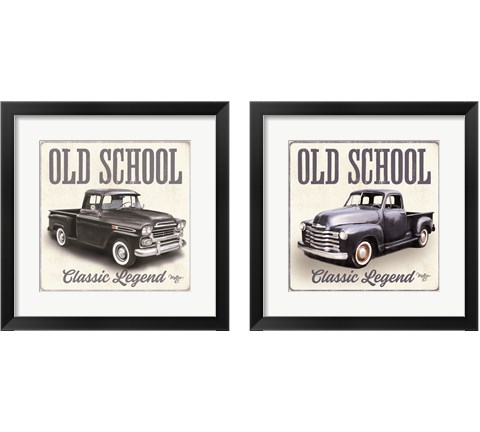 Old School Vintage Trucks 2 Piece Framed Art Print Set by Mollie B.