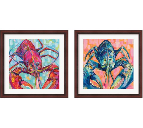 Lilly Lobster 2 Piece Framed Art Print Set by Jeanette Vertentes