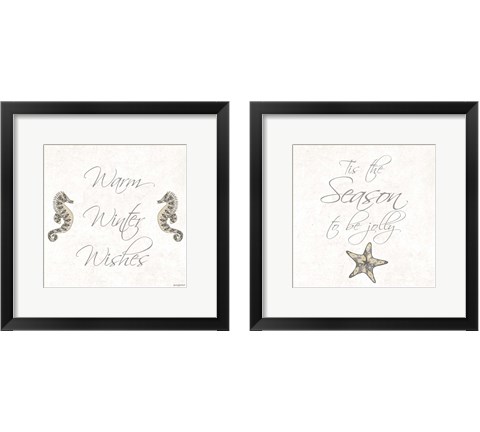 Silver Coast Christmas 2 Piece Framed Art Print Set by Nick Biscardi