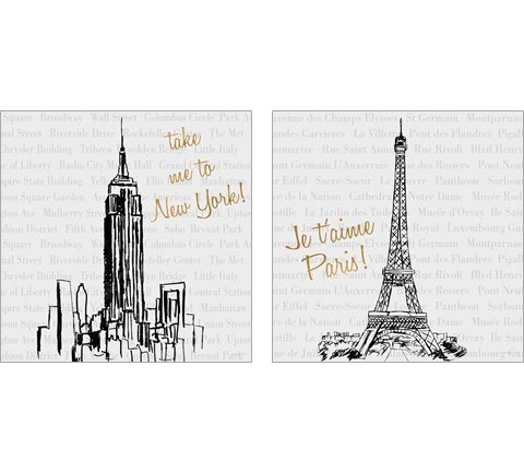 Travel Pack 2 Piece Art Print Set by Nick Biscardi