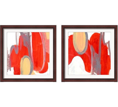 Catching the Tempo Orange 2 Piece Framed Art Print Set by Lanie Loreth