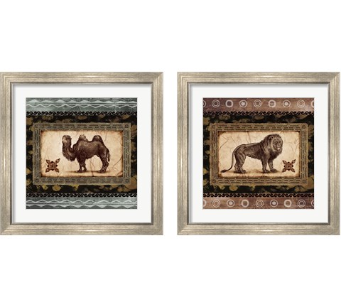 African Expression Square 2 Piece Framed Art Print Set by Michael Marcon