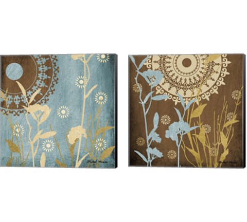 Botanical Silhouettes 2 Piece Canvas Print Set by Michael Marcon