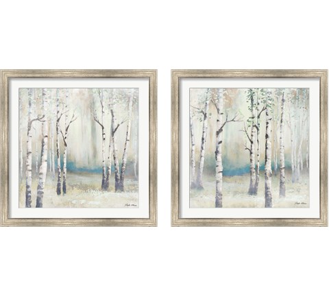 Watercolor December Birch 2 Piece Framed Art Print Set by Michael Marcon